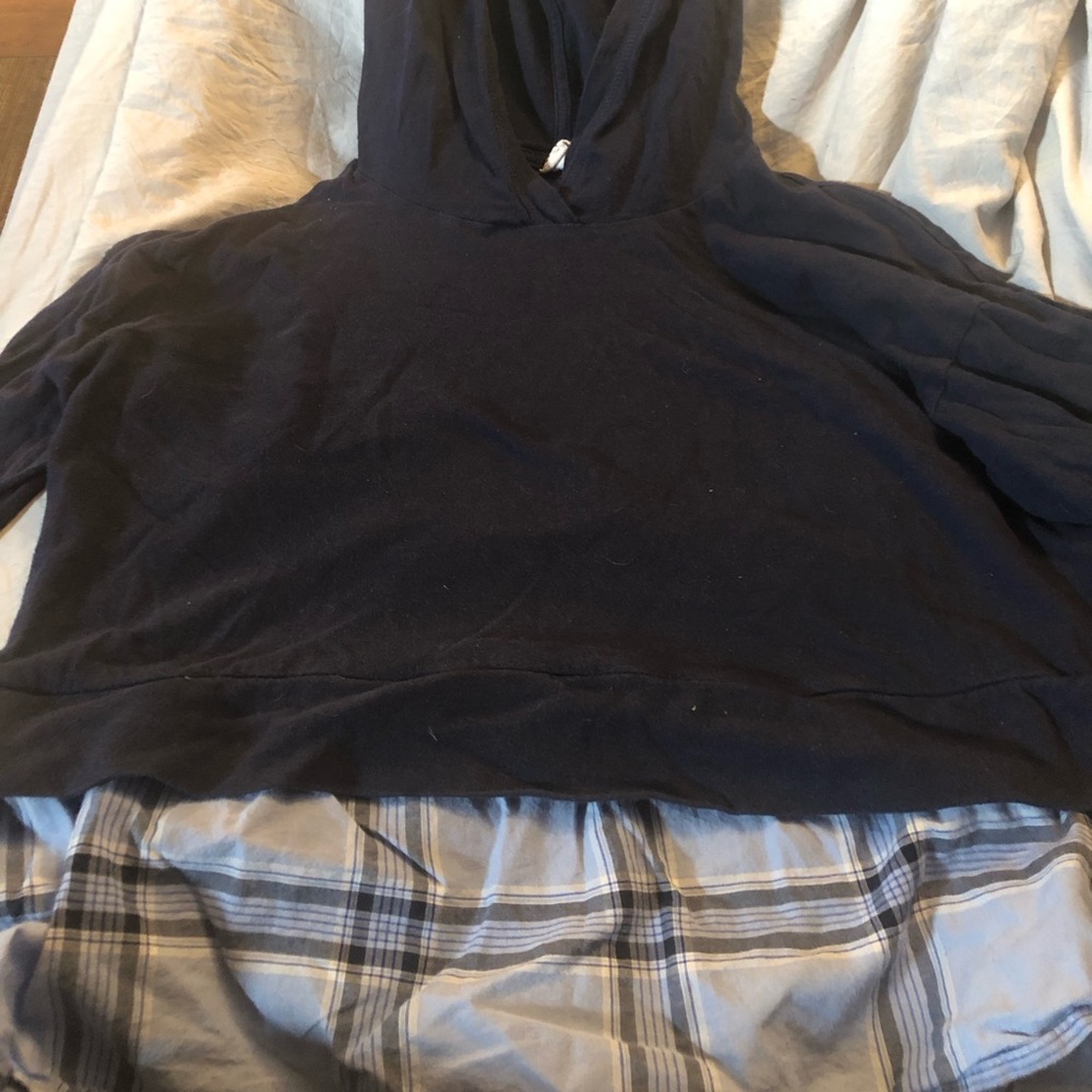 Girls hoodie shirt with flannel